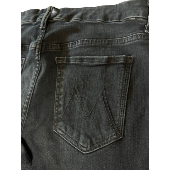 MOTHER Looker Ankle Fray Blackbird Black Stretch Denim Jeans Womens Size 30 - Picture 3 of 8